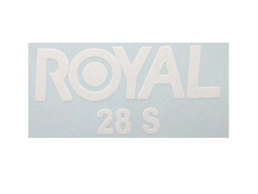 Bergmann Typenbeschriftung "Royal S28" Weiß auf WAF im Satz